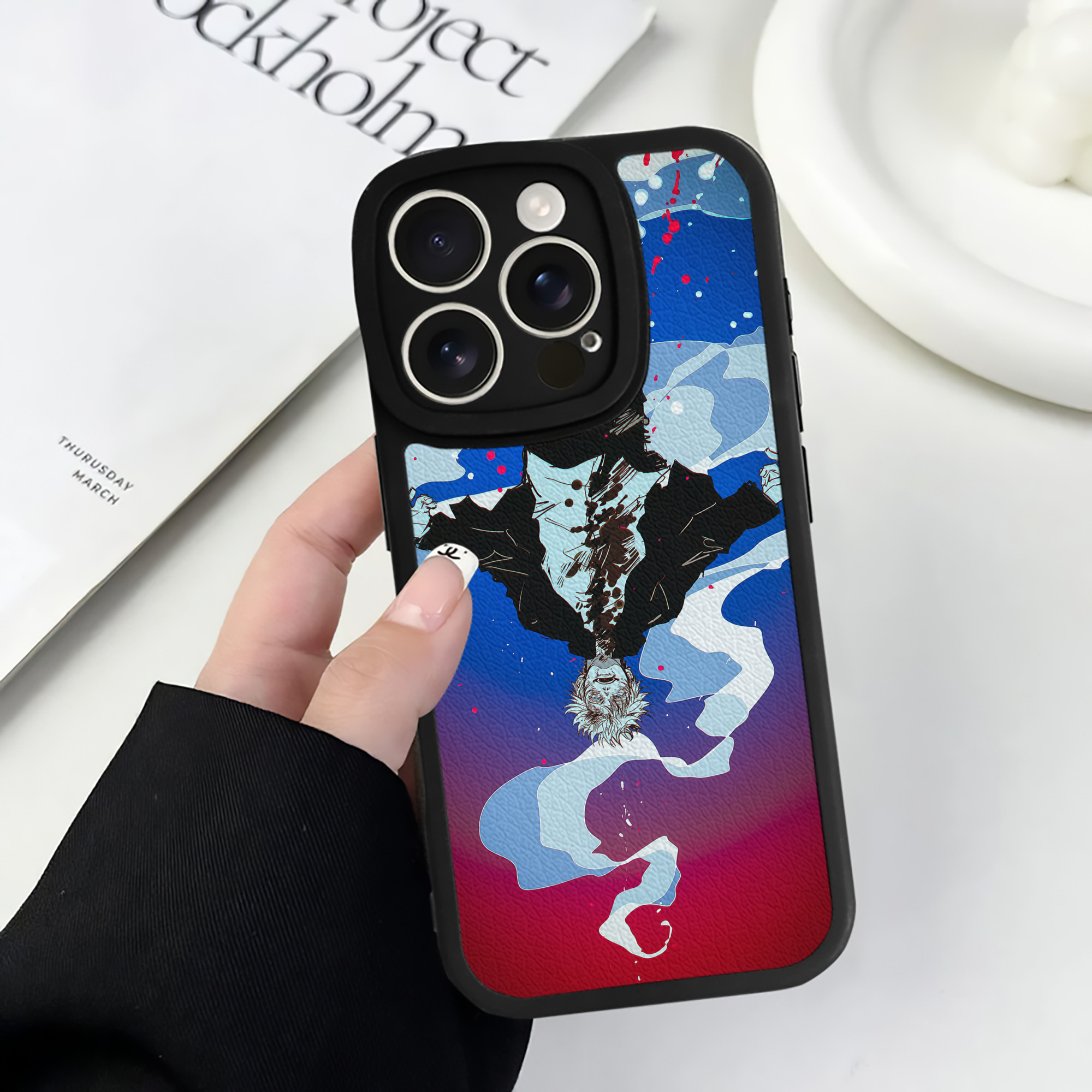 （画像用） 呪術廻戦 Jujutsu Kaisen 【iPhone 16シリーズ対応】シリコンスマホケース（レザー調） 材質：シリコン